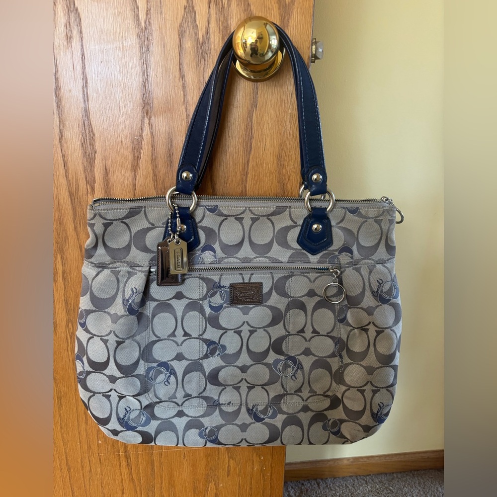 Coach Poppy Purse G112018711 Tan/Blue